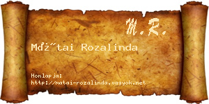 Mátai Rozalinda névjegykártya